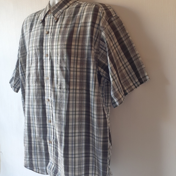 Timber Creek men's multicolor plaid short sleeve button down shirt size L - Picture 2 of 11